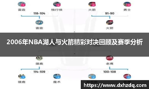 足球直播2006年NBA湖人与火箭精彩对决回顾及赛季分析